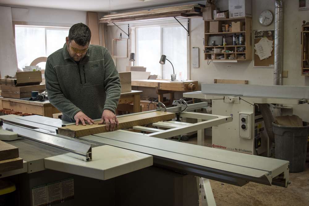 Bespoke furniture craftsman, Jason Klager at work in his Prince George, B.C. studio. Photo: focalpointestudios.ca